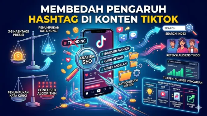 
					Membedah Pengaruh Hastag di Konten Tiktok